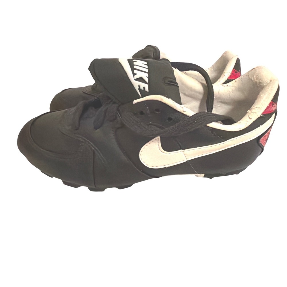 Nike Vintage Baseball Cleats Black White Red 115006-010 Kids Size 4.5Y 920709 P3 - Picture 3 of 8